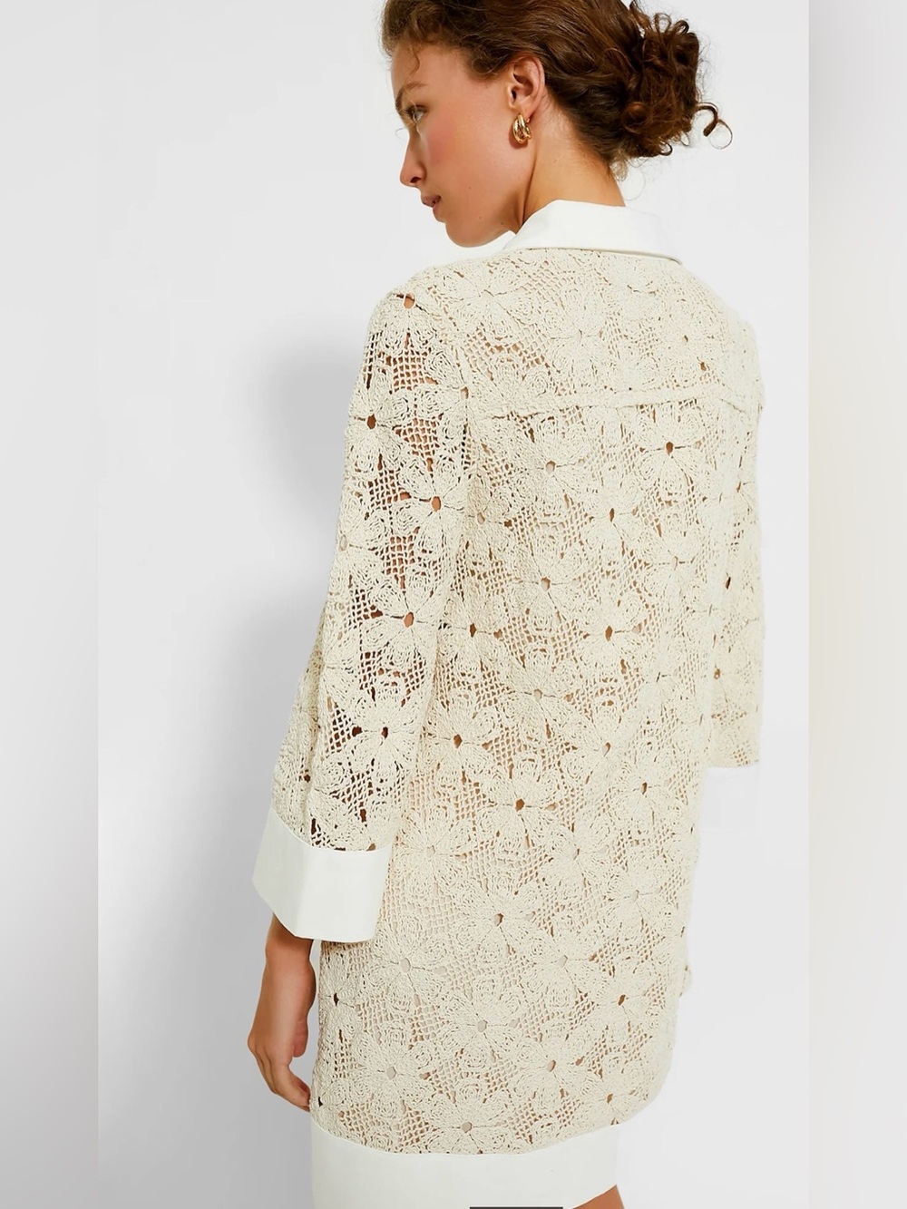 Tuckernuck Cream Crochet Shirt-Tunic Coverup - Picture 4 of 11